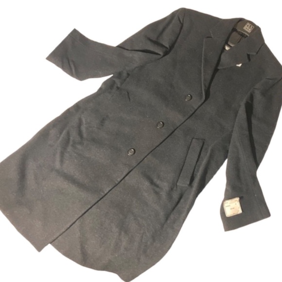Jos A Bank Dark Grey Merino Wool Mans Executive Over Top Coat Dress 40reg - Picture 4 of 12